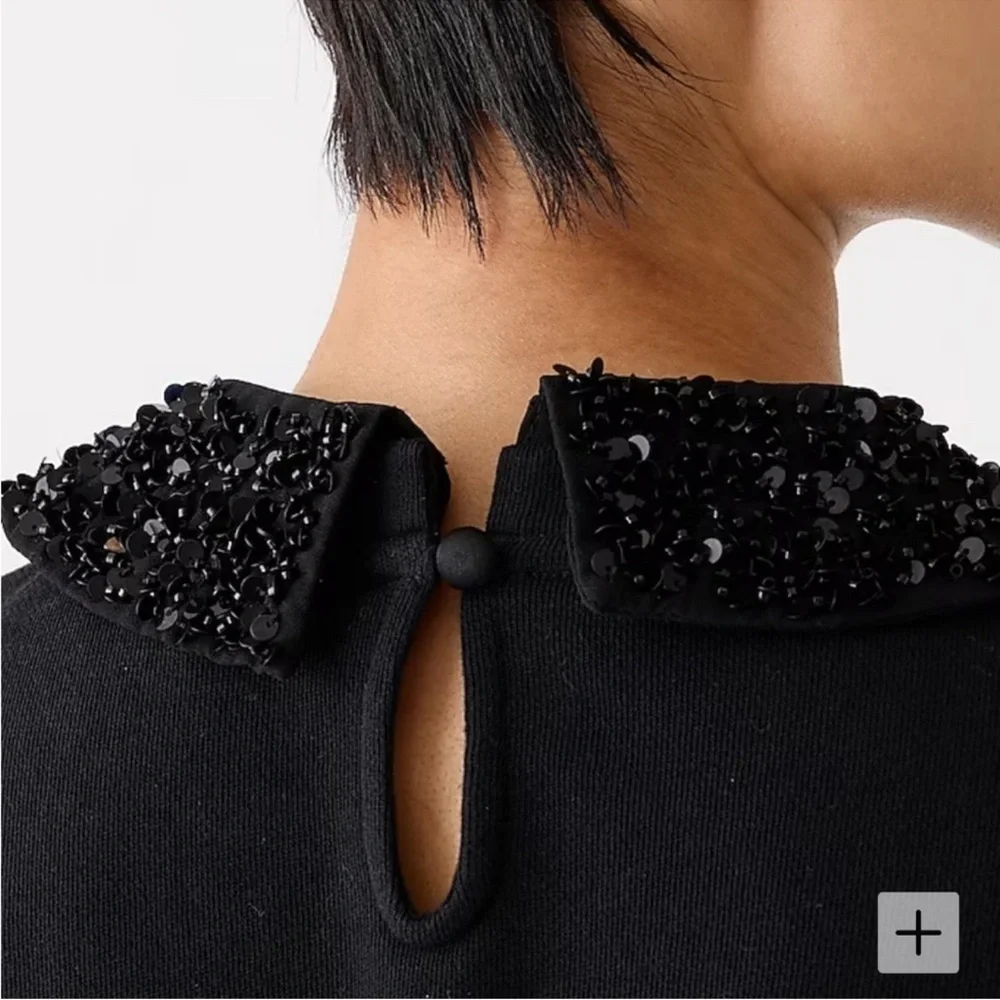 J crew Crewneck sweatshirt with crystal-embellished collar size S